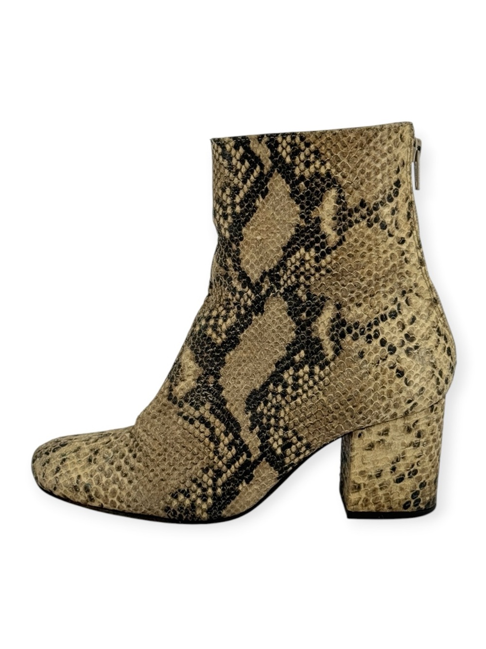 Free People Cecile Taupe Snakeskin Ankle Boots